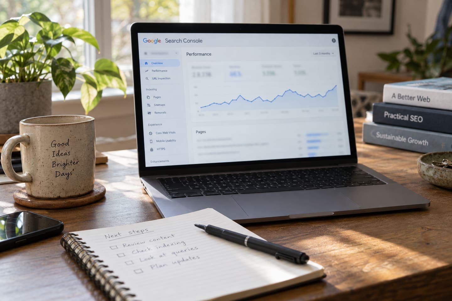 Checking Search Console performance for a travel agency website.