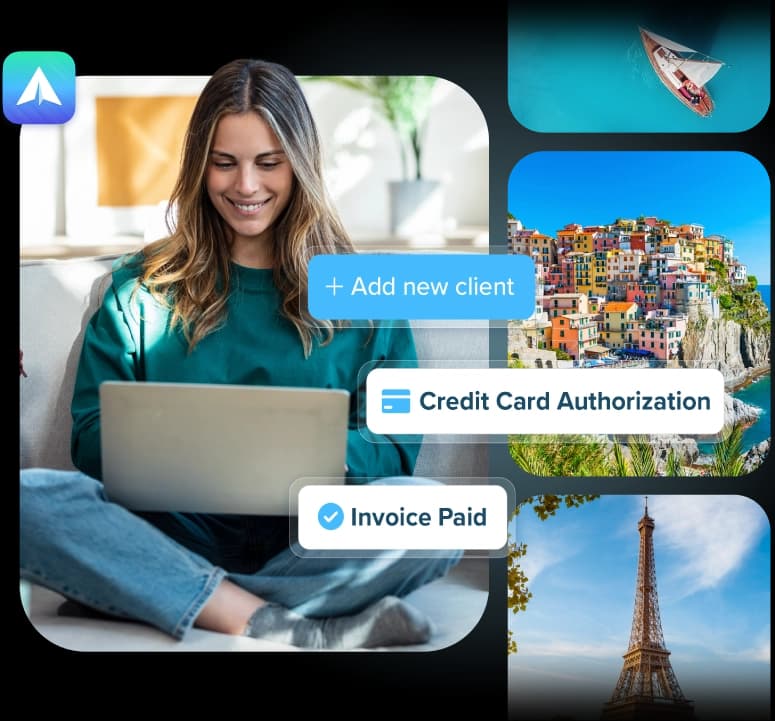 Travefy travel advisor platform showing client-facing travel content and itinerary tools Travefy travel advisor platform showing client-facing travel content and itinerary tools